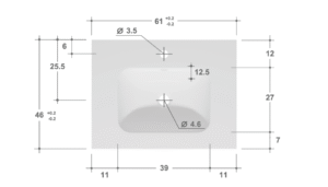 AMIA Solid Surface Soft Waschtisch 1,2